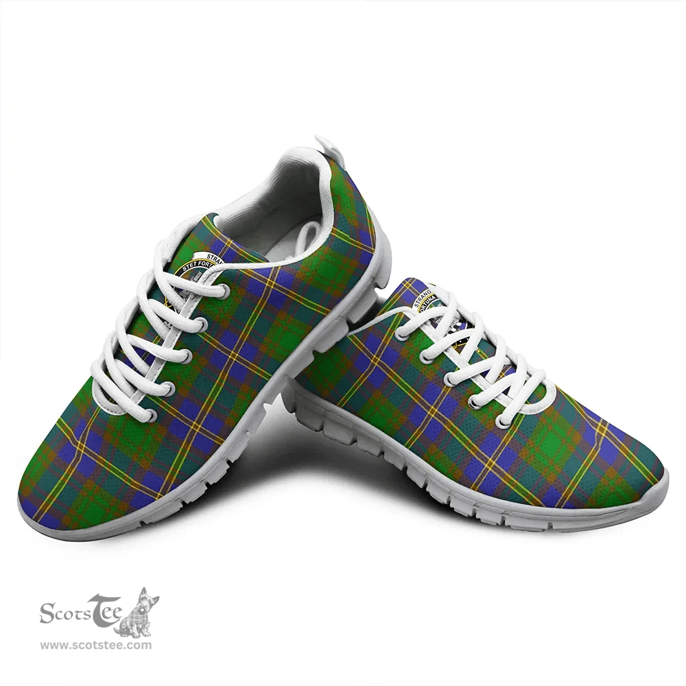 Scottish Strange of Balkaskie Clan Tartan Sneakers - Crest Classic Scottish Plaid Tartan Plaid