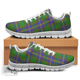 Scottish Strange of Balkaskie Clan Tartan Sneakers - Crest Classic Scottish Plaid Tartan Plaid