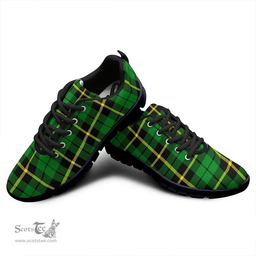 Scottish Wallace Hunting - Green Clan Tartan Sneakers - Classic Scottish Plaid Tartan Plaid