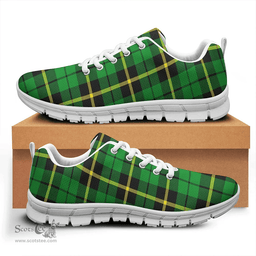 Scottish Wallace Hunting - Green Clan Tartan Sneakers - Classic Scottish Plaid Tartan Plaid