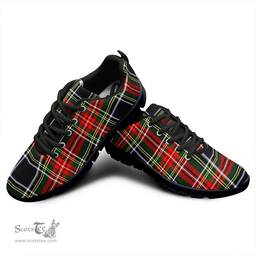 Scottish Stewart Black Clan Tartan Sneakers - Classic Scottish Plaid Tartan Plaid