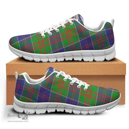 Scottish Stewart of Appin Hunting Modern Clan Tartan Sneakers - Crest Classic Scottish Plaid Tartan Plaid