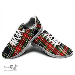 Scottish Stewart Black Clan Tartan Sneakers - Classic Scottish Plaid Tartan Plaid