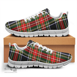Scottish Stewart Black Clan Tartan Sneakers - Classic Scottish Plaid Tartan Plaid