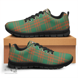 Scottish Menzies Green Ancient Clan Tartan Sneakers - Crest Classic Scottish Plaid Tartan Plaid