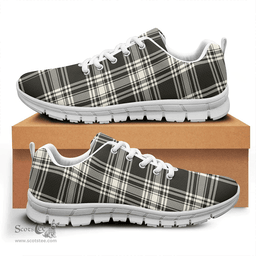 Scottish Menzies Black And White Ancient Clan Tartan Sneakers - Classic Scottish Plaid Tartan Plaid