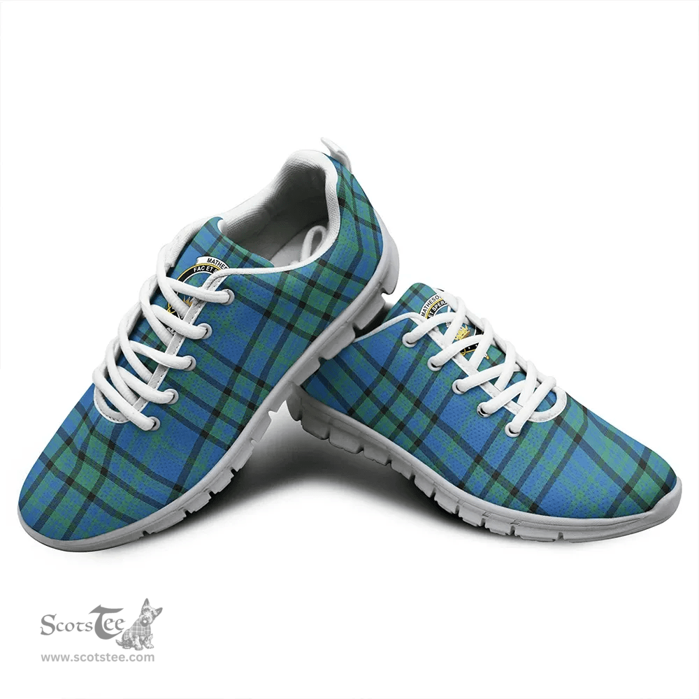 Scottish Matheson Hunting Ancient Clan Tartan Sneakers - Crest Classic Scottish Plaid Tartan Plaid