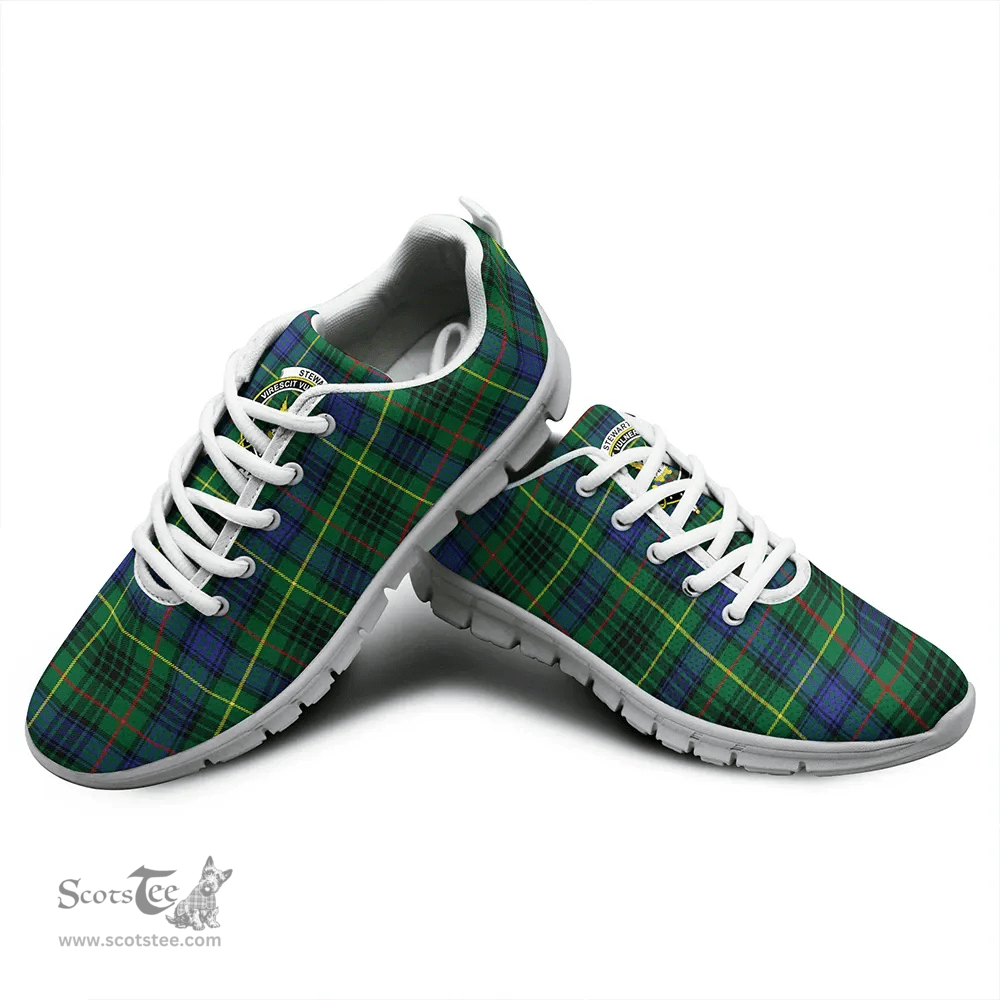 Scottish Stewart Hunting Modern Clan Tartan Sneakers - Crest Classic Scottish Plaid Tartan Plaid