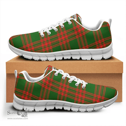 Scottish Menzies Green Modern Clan Tartan Sneakers - Crest Classic Scottish Plaid Tartan Plaid