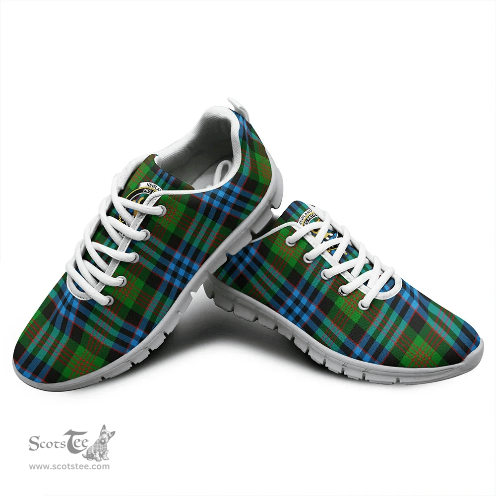 Scottish Newlands of Lauriston Clan Tartan Sneakers - Crest Classic Scottish Plaid Tartan Plaid