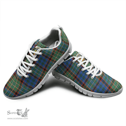 Scottish Nicolson Hunting Ancient Clan Tartan Sneakers - Crest Classic Scottish Plaid Tartan Plaid