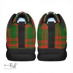 Scottish Menzies Green Modern Clan Tartan Sneakers - Crest Classic Scottish Plaid Tartan Plaid