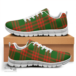 Scottish Menzies Green Modern Clan Tartan Sneakers - Classic Scottish Plaid Tartan Plaid