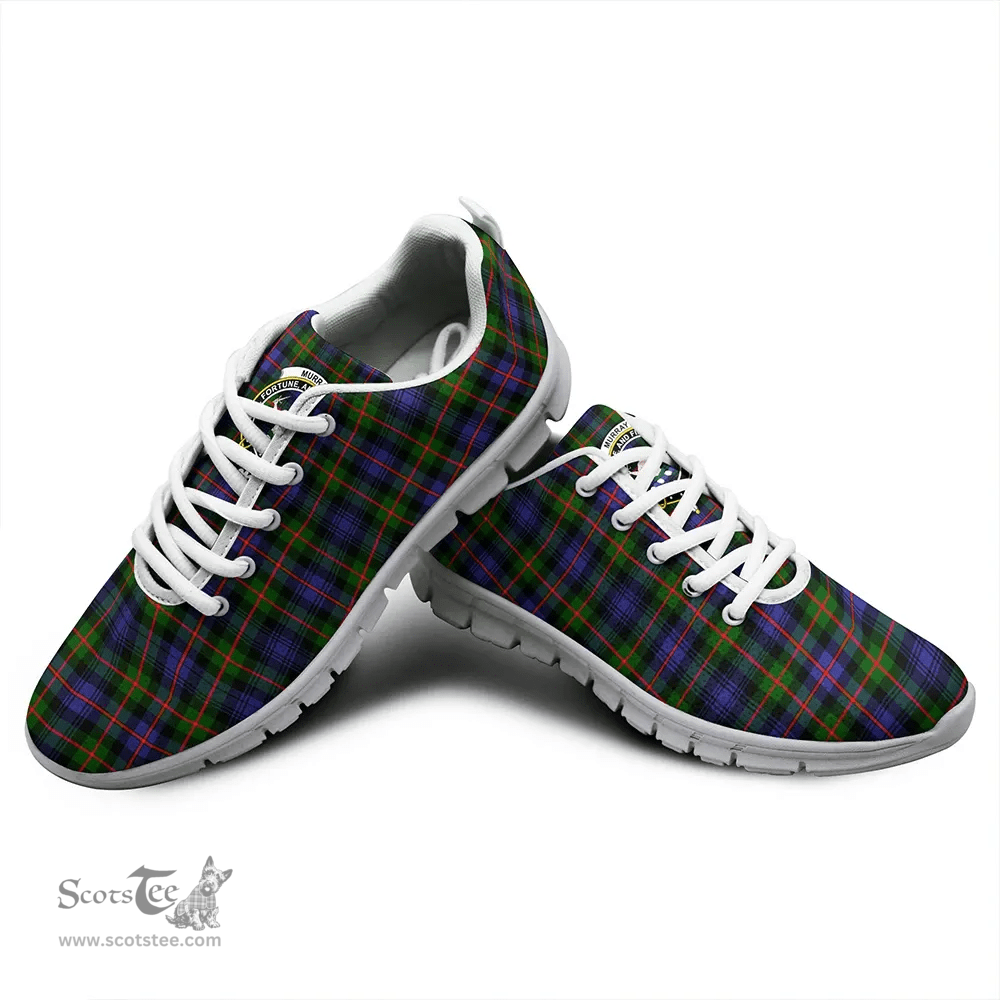 Scottish Murray of Atholl Modern Clan Tartan Sneakers - Crest Classic Scottish Plaid Tartan Plaid
