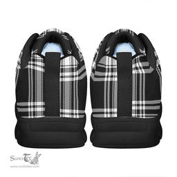 Scottish Menzies Black And White Modern Clan Tartan Sneakers - Classic Scottish Plaid Tartan Plaid
