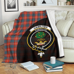 Scottish Hamilton Ancient Clan Tartan Blanket - Wave Style Scottish Plaid Tartan Plaid