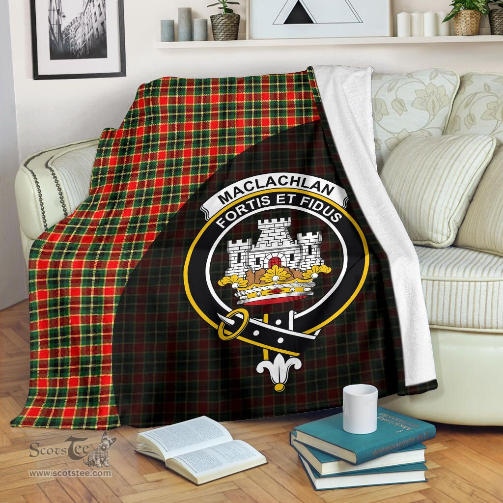 Scottish MacLachlan Hunting Modern Clan Tartan Blanket - Wave Style Scottish Plaid Tartan Plaid