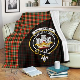 Scottish MacLachlan Hunting Modern Clan Tartan Blanket - Wave Style Scottish Plaid Tartan Plaid