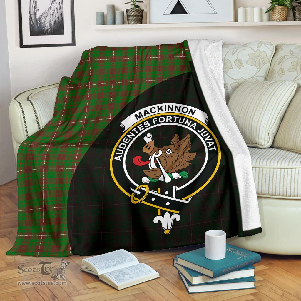 Scottish MacKinnon Hunting Modern Clan Tartan Blanket - Wave Style Scottish Plaid Tartan Plaid