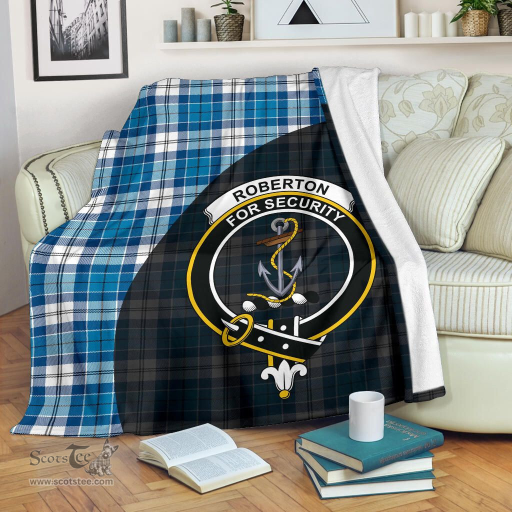 Scottish Roberton Clan Tartan Blanket - Wave Style Scottish Plaid Tartan Plaid
