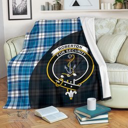 Scottish Roberton Clan Tartan Blanket - Wave Style Scottish Plaid Tartan Plaid