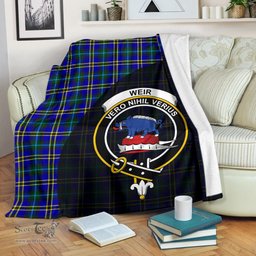 Scottish Weir Modern Clan Tartan Blanket - Wave Style Scottish Plaid Tartan Plaid