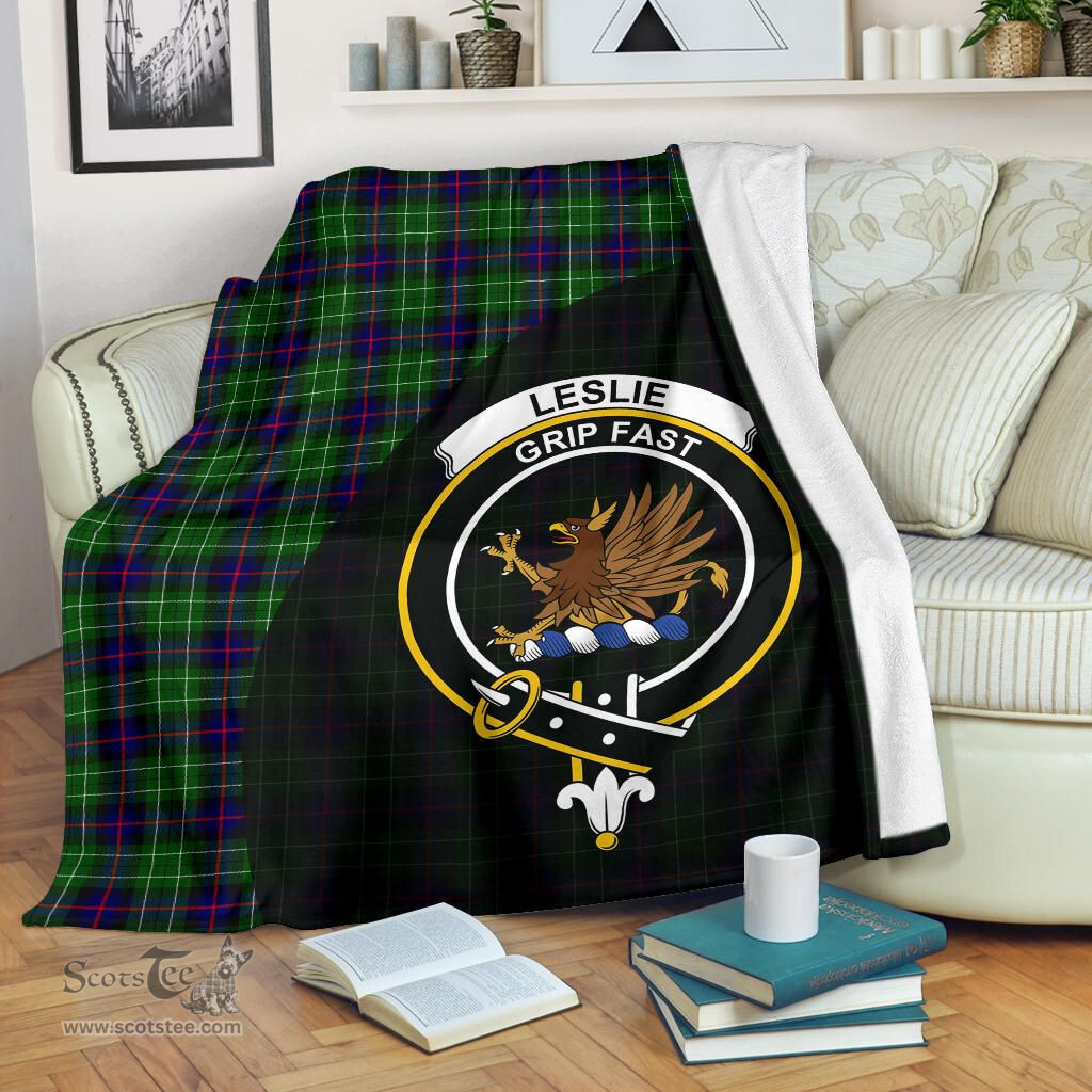 Scottish Leslie Hunting Clan Tartan Blanket - Wave Style Scottish Plaid Tartan Plaid
