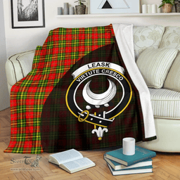 Scottish Leask Clan Tartan Blanket - Wave Style Scottish Plaid Tartan Plaid