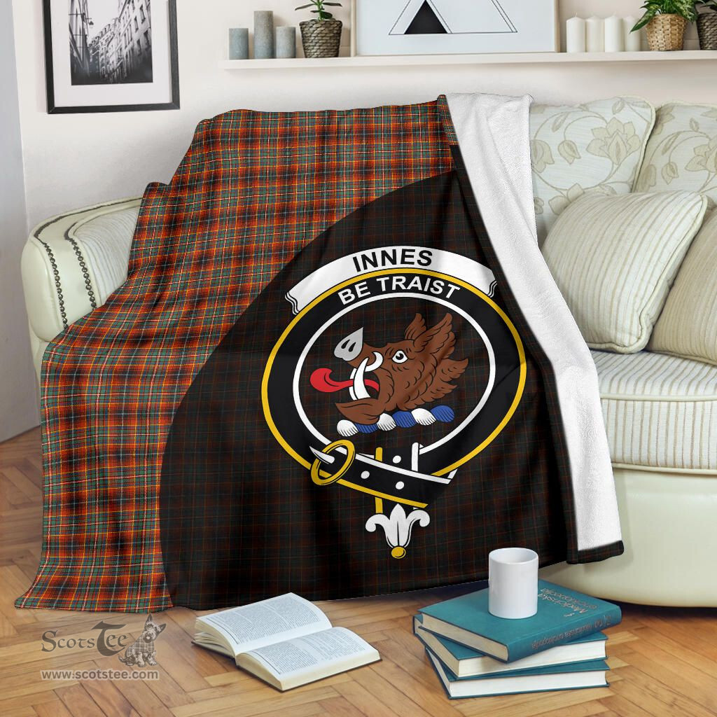 Scottish Innes Ancient Clan Tartan Blanket - Wave Style Scottish Plaid Tartan Plaid