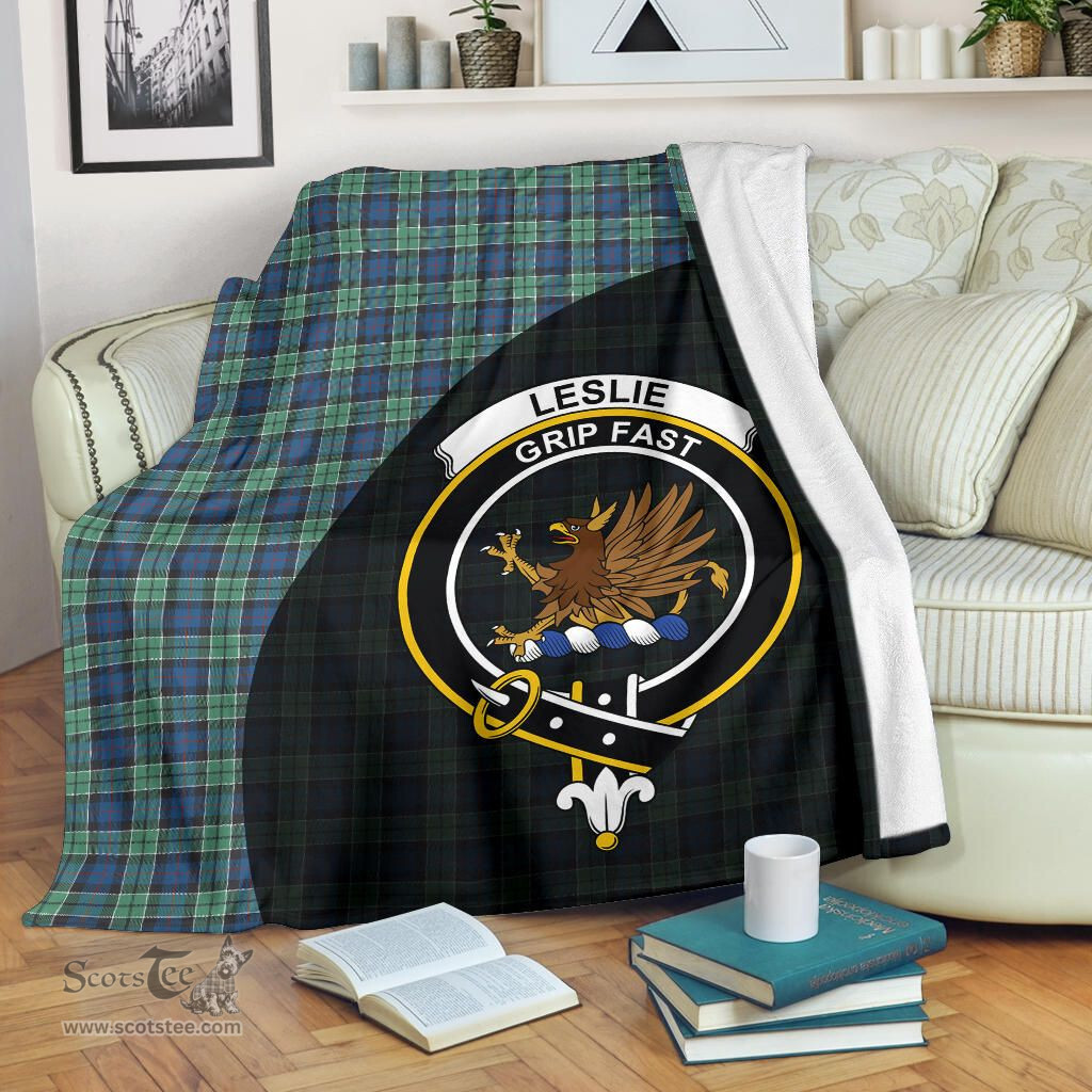 Scottish Leslie Hunting Ancient Clan Tartan Blanket - Wave Style Scottish Plaid Tartan Plaid