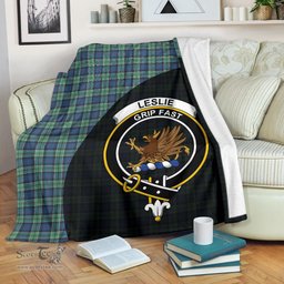Scottish Leslie Hunting Ancient Clan Tartan Blanket - Wave Style Scottish Plaid Tartan Plaid