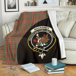 Scottish MacKinnon Ancient Clan Tartan Blanket - Wave Style Scottish Plaid Tartan Plaid
