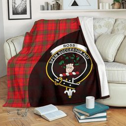 Scottish Ross Modern Clan Tartan Blanket - Wave Style Scottish Plaid Tartan Plaid