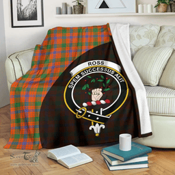 Scottish Ross Ancient Clan Tartan Blanket - Wave Style Scottish Plaid Tartan Plaid