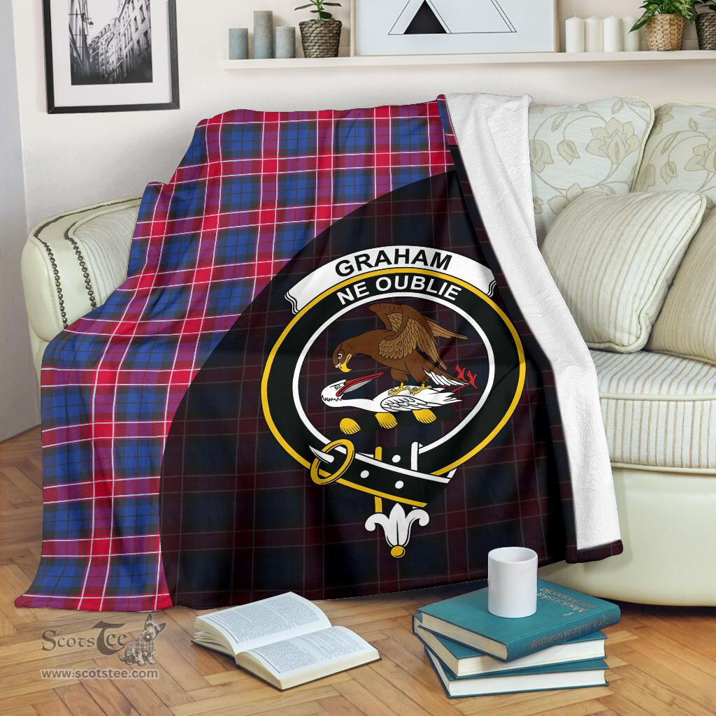 Scottish Graham of Menteith Red Clan Tartan Blanket - Wave Style Scottish Plaid Tartan Plaid