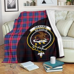 Scottish Graham of Menteith Red Clan Tartan Blanket - Wave Style Scottish Plaid Tartan Plaid