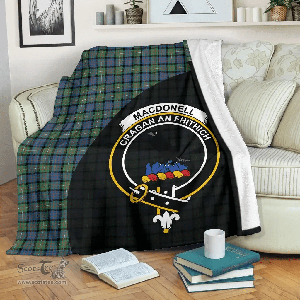 Scottish MacDonnell of Glengarry Ancient Clan Tartan Blanket - Wave Style Scottish Plaid Tartan Plaid