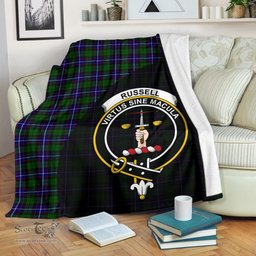 Scottish Russell Modern Clan Tartan Blanket - Wave Style Scottish Plaid Tartan Plaid