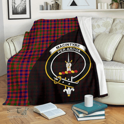 Scottish MacIntyre Modern Clan Tartan Blanket - Wave Style Scottish Plaid Tartan Plaid
