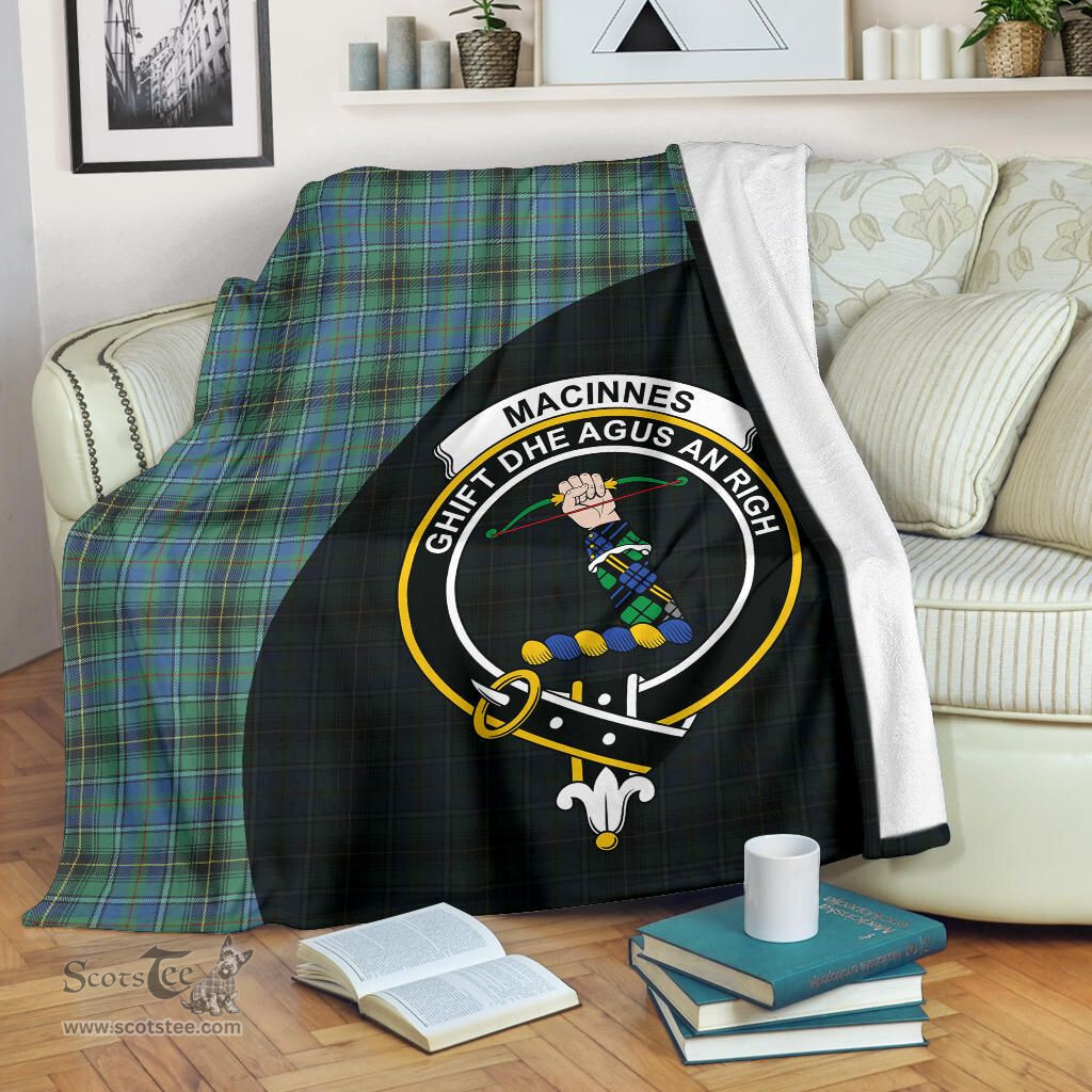 Scottish MacInnes Ancient Clan Tartan Blanket - Wave Style Scottish Plaid Tartan Plaid