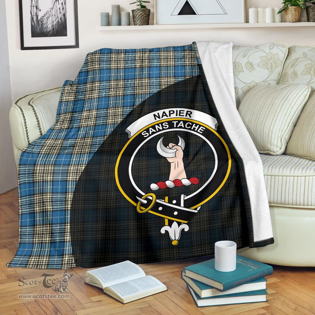 Scottish Napier Ancient Clan Tartan Blanket - Wave Style Scottish Plaid Tartan Plaid