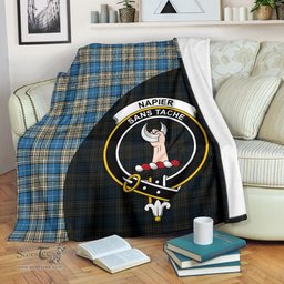 Scottish Napier Ancient Clan Tartan Blanket - Wave Style Scottish Plaid Tartan Plaid