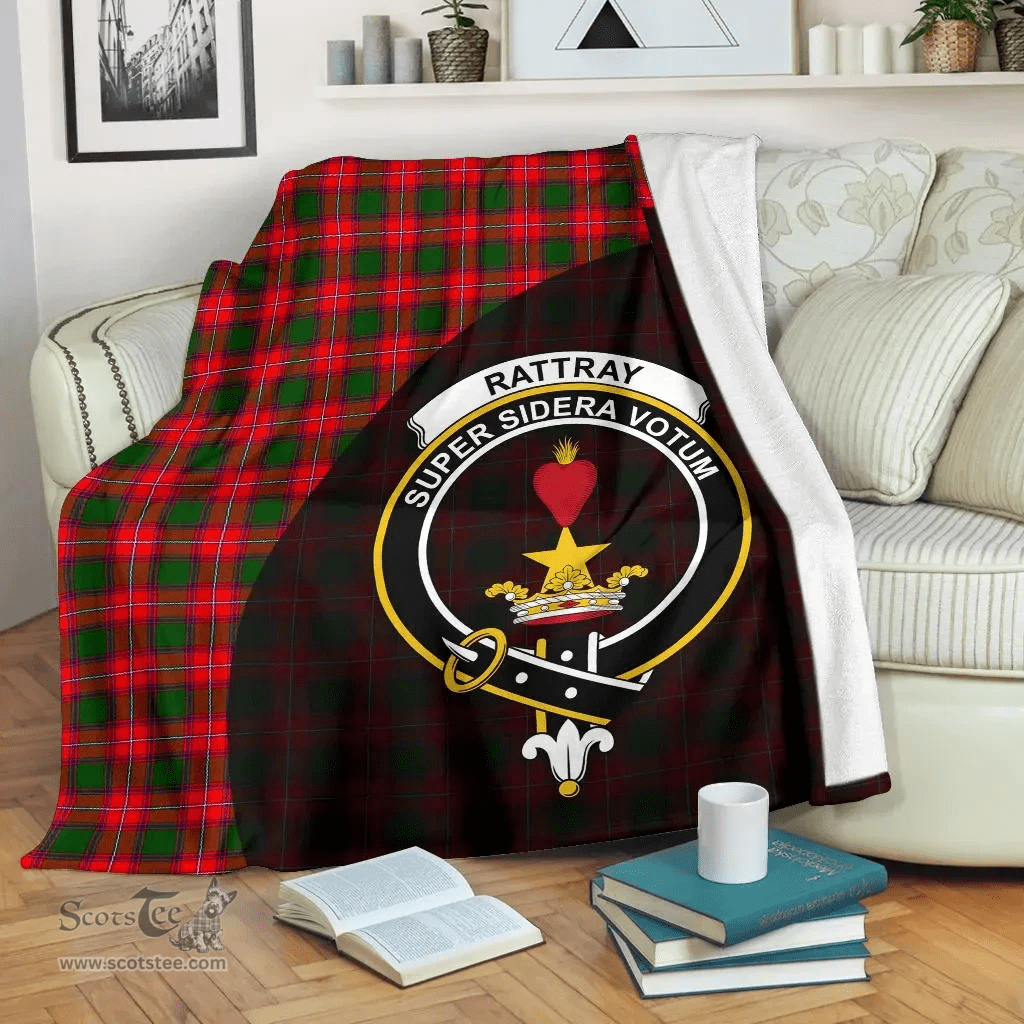 Scottish Rattray Modern Clan Tartan Blanket - Wave Style Scottish Plaid Tartan Plaid