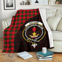 Scottish Rattray Modern Clan Tartan Blanket - Wave Style Scottish Plaid Tartan Plaid