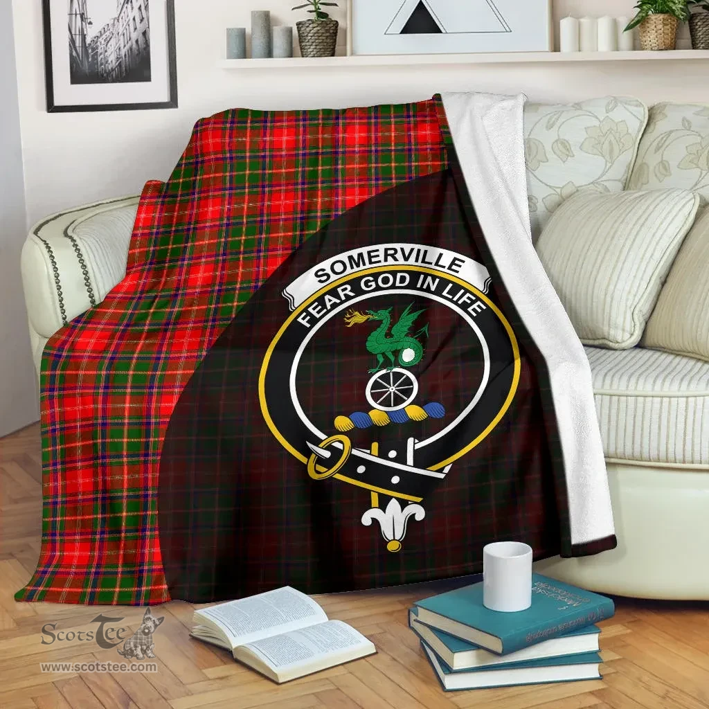 Scottish Somerville Modern Clan Tartan Blanket - Wave Style Scottish Plaid Tartan Plaid