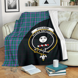 Scottish Pitcairn Hunting Clan Tartan Blanket - Wave Style Scottish Plaid Tartan Plaid