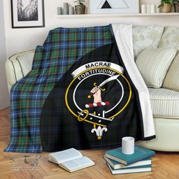 Scottish MacRae Hunting Ancient Clan Tartan Blanket - Wave Style Scottish Plaid Tartan Plaid