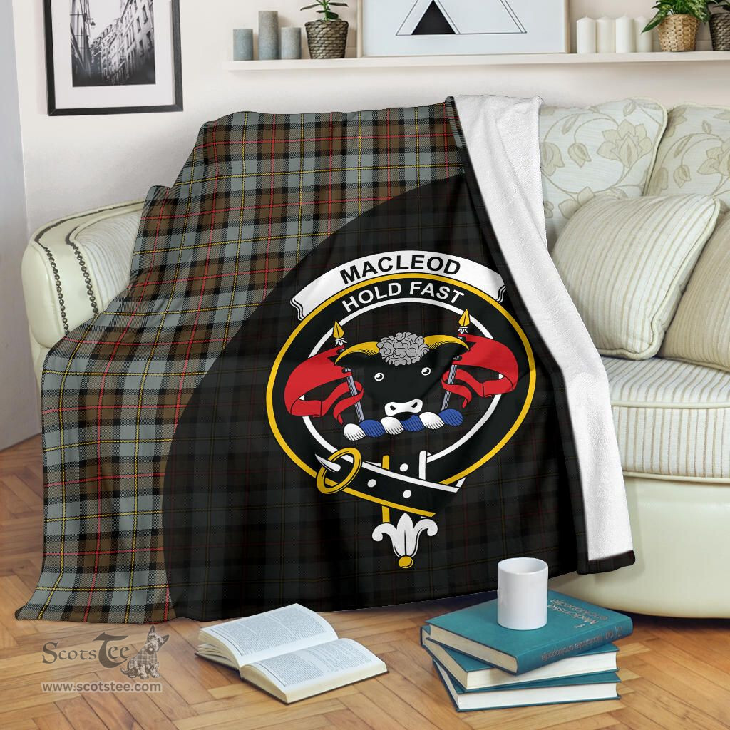 Scottish MacLeod of Harris Weathered Clan Tartan Blanket - Wave Style Scottish Plaid Tartan Plaid