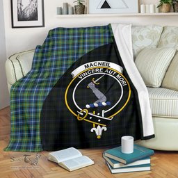 Scottish MacNeill of Barra Ancient Clan Tartan Blanket - Wave Style Scottish Plaid Tartan Plaid