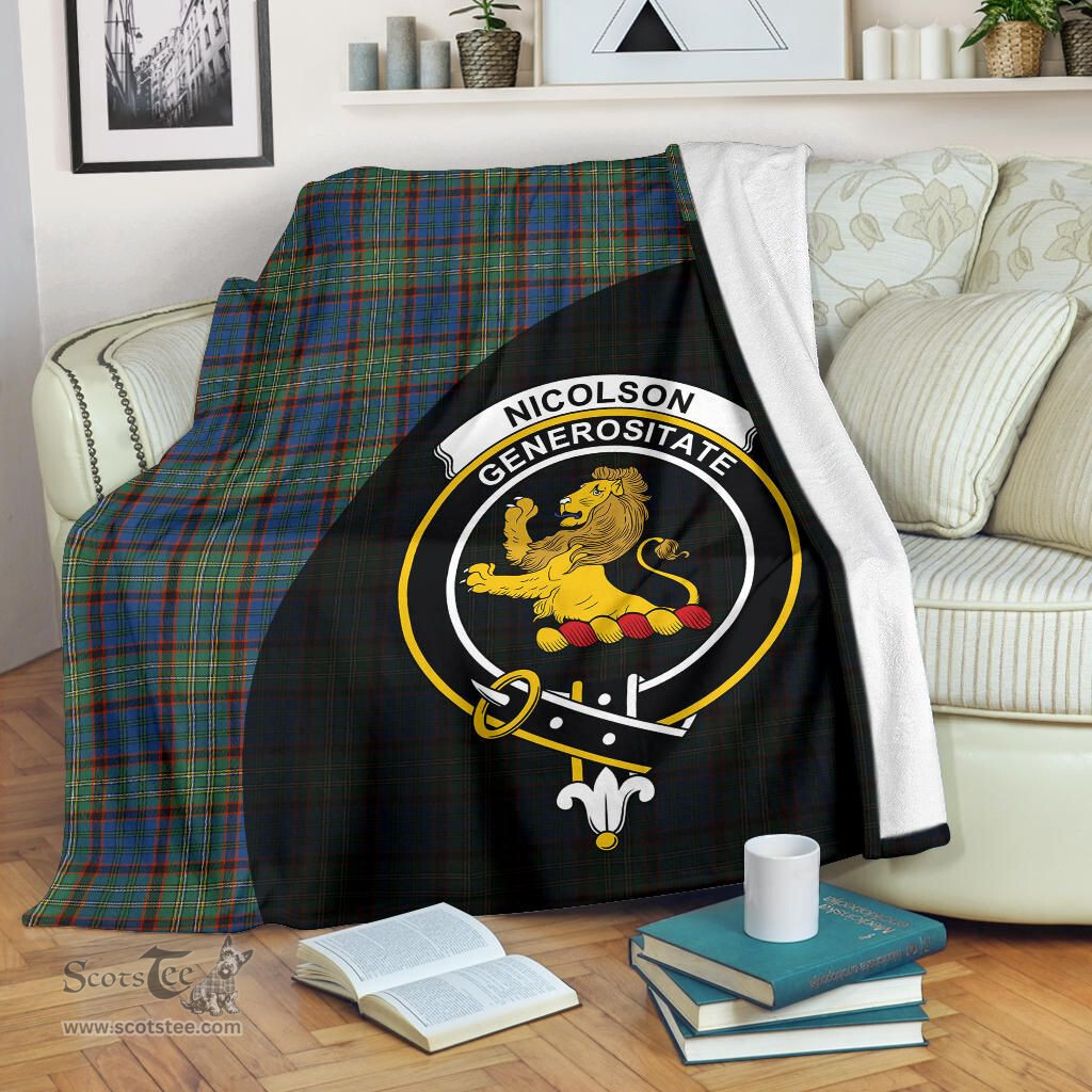 Scottish Nicolson Hunting Ancient Clan Tartan Blanket - Wave Style Scottish Plaid Tartan Plaid